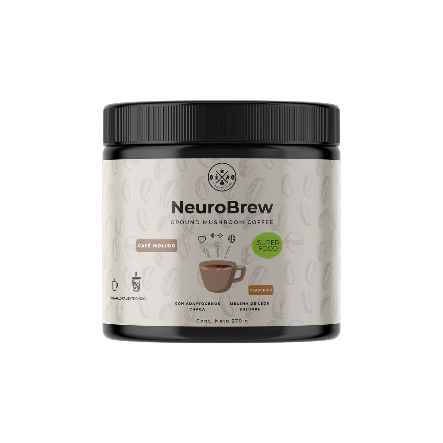NeuroBrew | Café Molido Capuchino con hongos adaptógenos