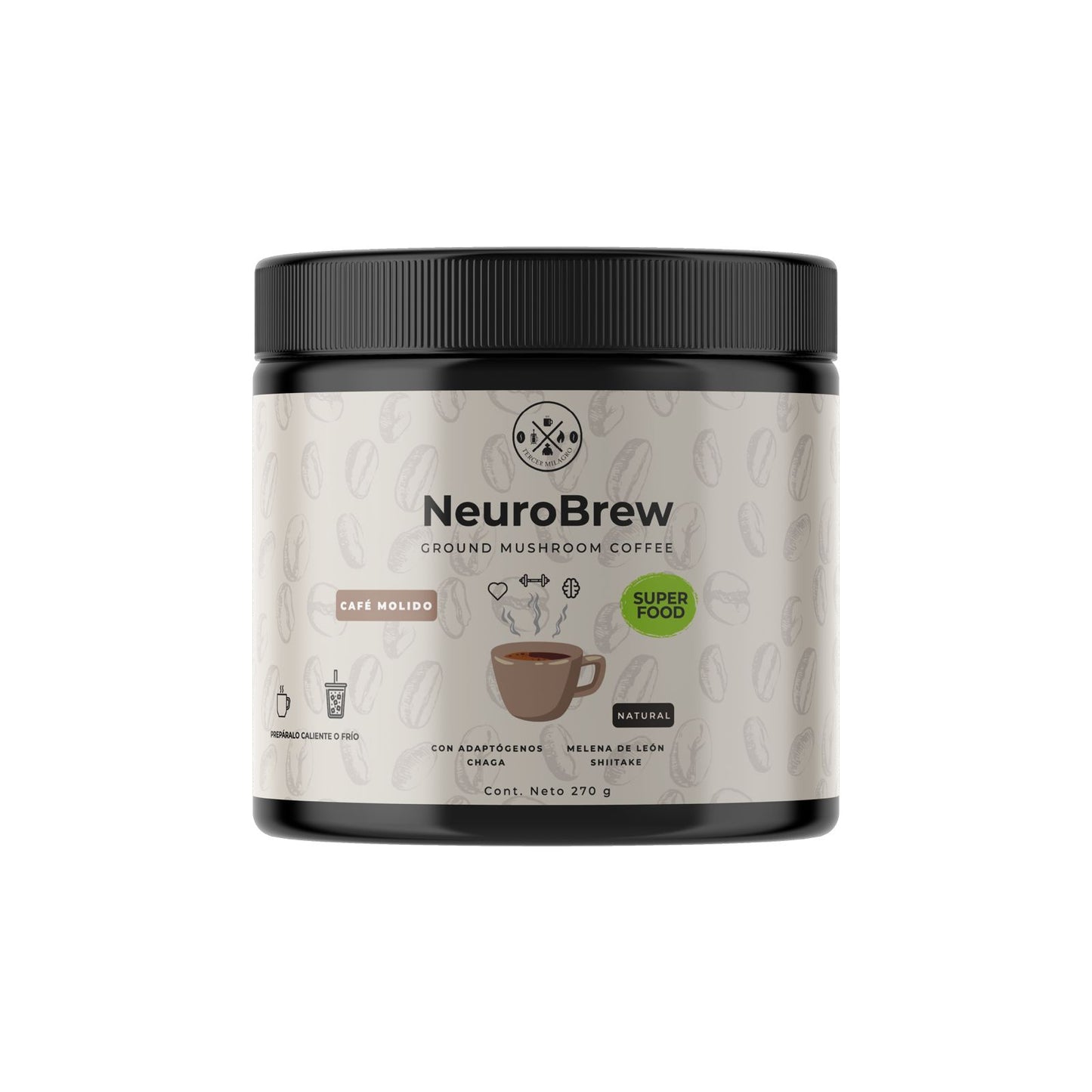 NeuroBrew | Café Molido Natural con hongos adaptógenos
