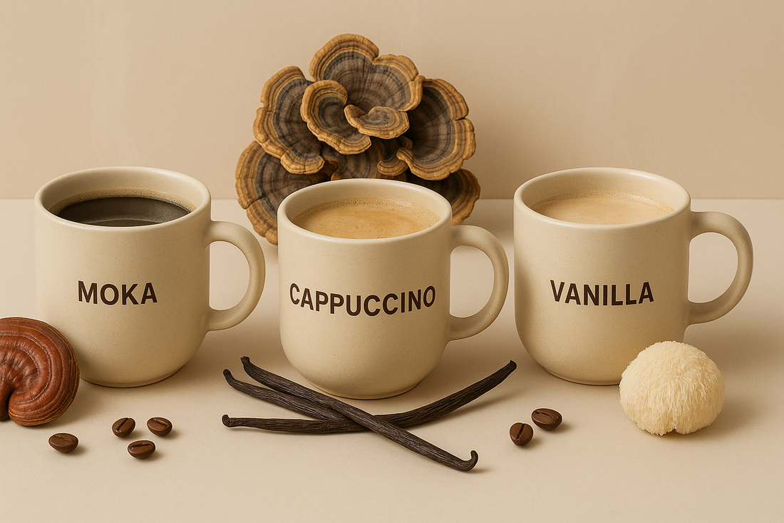 Café instantaneo con hongos adaptógenos